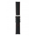Traser® Red Combat leather watch strap, 22 mm